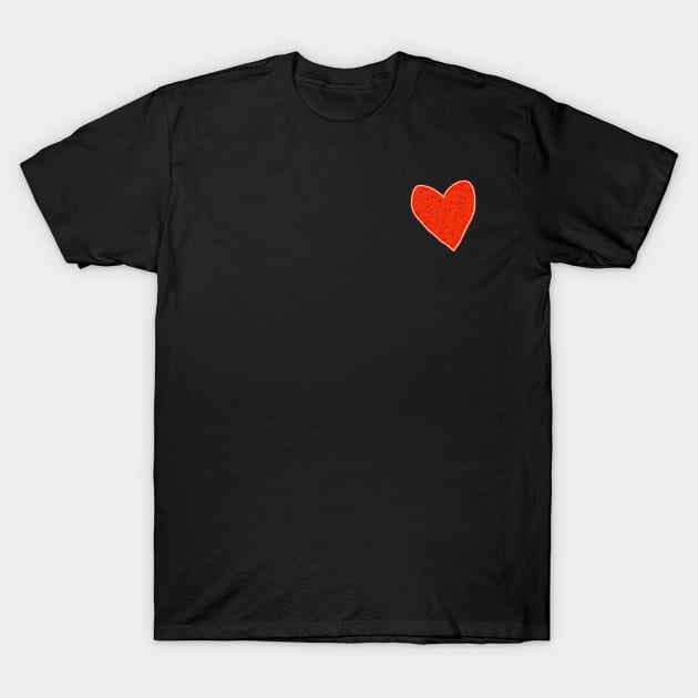 Small Red Textured Heart T-Shirt by ellenhenryart